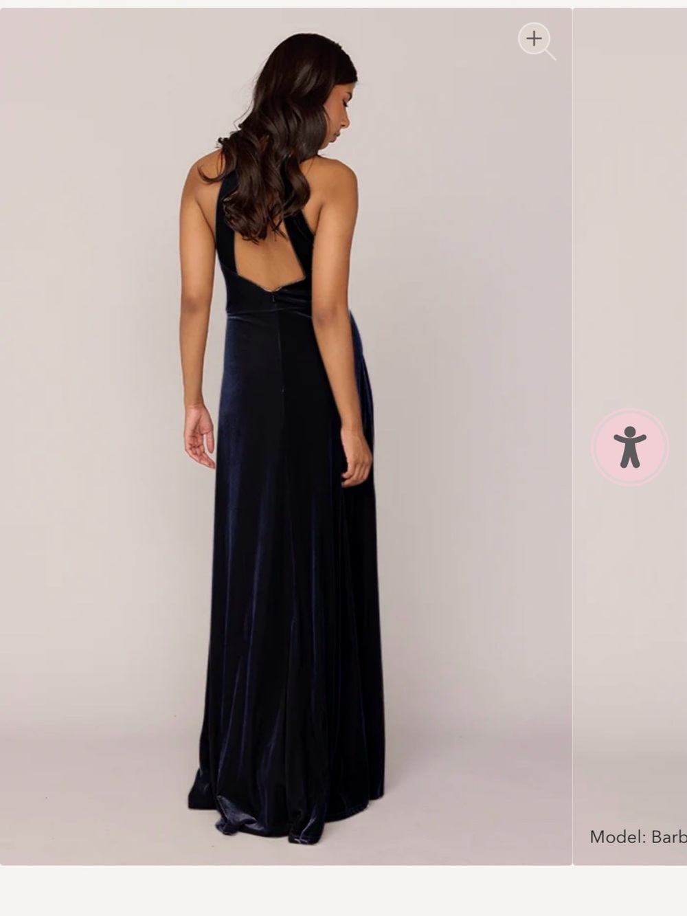 Revelry Midnight Navy Velvet Halter Maxi Dress - Picture 3 of 3